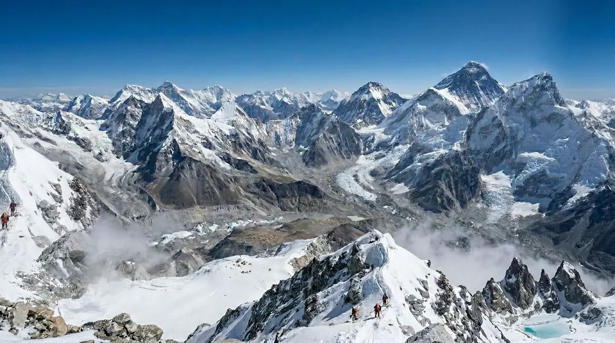 Wandering Nepal panaromic hero page view.
